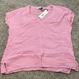 Sleeveless Pink Double Gauze Blouse